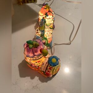 Easter Egg Train Light Up Ceramic (3) Piece Chicks, Bunnies 12” x 5” Corded.